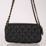 Chanel 2018 Caviar Double Zipper Wallet on Chain Crossbody