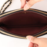 Chanel 2018 Caviar Double Zipper Wallet on Chain Crossbody