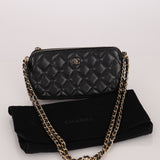 Chanel 2018 Caviar Double Zipper Wallet on Chain Crossbody