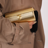 Ultra-Rare Fendi 1960s Gold Roma Coin Clasp Clutch