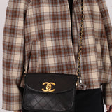 Chanel 1991 Lambskin XL Logo Coco Mark Chain Shoulder Bag 24K GP