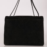 Chanel 1991 Suede CC Maxi Timeless Turnlock Flap Bag