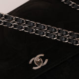Chanel 1991 Suede CC Maxi Timeless Turnlock Flap Bag