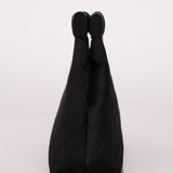 Rare Chanel 2004 Wood Handle Black Satin Mini Tote