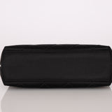 Rare Chanel 2004 Wood Handle Black Satin Mini Tote