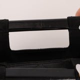 Rare Chanel 2004 Wood Handle Black Satin Mini Tote