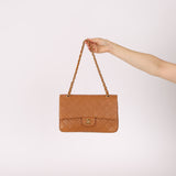 Chanel 1989 Light Carmel Lambskin Medium Classic Double Flap 24k GP