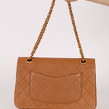 Chanel 1989 Light Carmel Lambskin Medium Classic Double Flap 24k GP