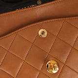 Chanel 1989 Light Carmel Lambskin Medium Classic Double Flap 24k GP