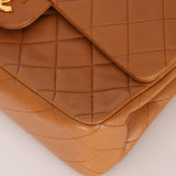 Chanel 1989 Light Carmel Lambskin Medium Classic Double Flap 24k GP