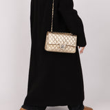 Ultra-Rare Chanel 2015 Metallic Gold Beaded Paris-Dubai Double Flap
