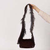 Limited Edition Bottega Veneta 2003 Intrecciato Suede Fringe Boho Hobo