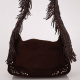 Limited Edition Bottega Veneta 2003 Intrecciato Suede Fringe Boho Hobo