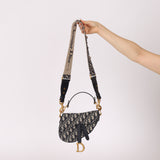 Dior 2019 Oblique Mini Saddle Bag with Guitar Strap