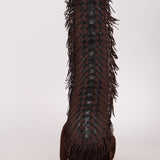 Limited Edition Bottega Veneta 2003 Intrecciato Suede Fringe Boho Hobo