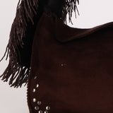 Limited Edition Bottega Veneta 2003 Intrecciato Suede Fringe Boho Hobo