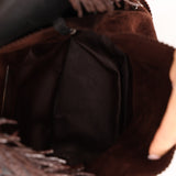 Limited Edition Bottega Veneta 2003 Intrecciato Suede Fringe Boho Hobo