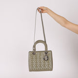Dior 2015 Patent Khaki Medium Lady Dior