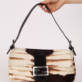 Fendi Animal Print Ponyhair Baguette