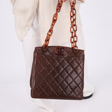 Chanel 1986 Lambskin Tortoiseshell Chain Tote