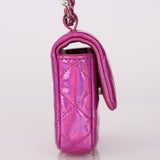 Chanel 24C Iridescent Patent Quilted Carabiner Card Holder