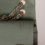 Chanel 2018 Eucalyptus Green Iridescent Caviar Small Double Flap