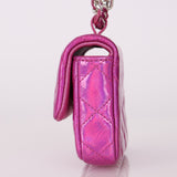 Chanel 24C Iridescent Patent Quilted Carabiner Card Holder