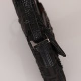 Ultra-Rare Fendi Zucchino Black Floral Beaded, Lizard, & Crystal Mini Baguette