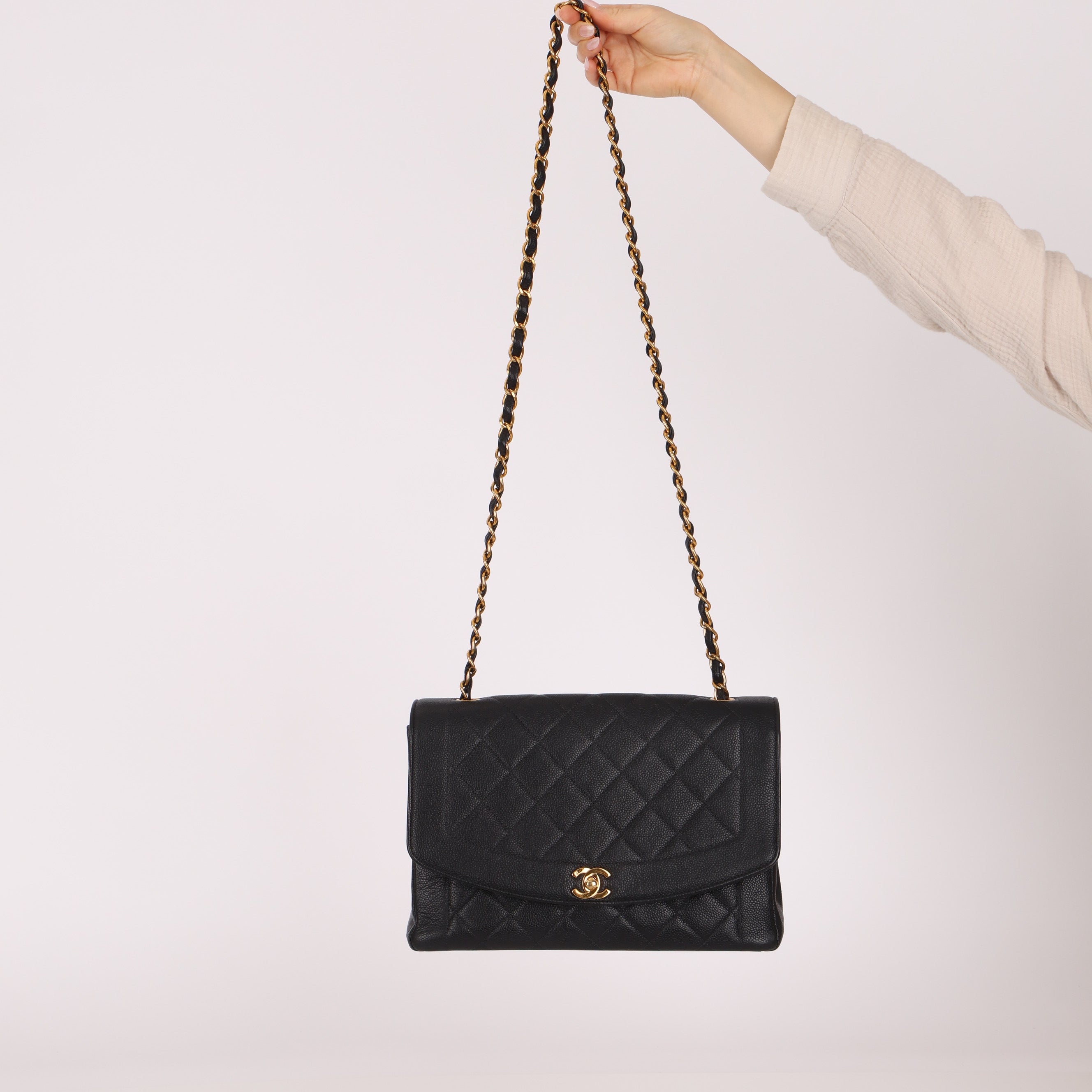 Rare Chanel 1996 Caviar Large Diana Flap Bag