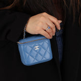 Chanel 2020 Caviar Blue Mini Vanity Crossbody