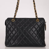 Chanel 1996 Caviar Turnlock Pocket Zip Chain Tote 24K GP
