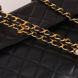 Chanel 1996 Caviar Turnlock Pocket Zip Chain Tote 24K GP