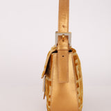 Vintage Fendi Mustard Velvet Zucca Baguette