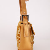 Vintage Fendi Mustard Velvet Zucca Baguette