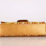 Vintage Fendi Mustard Velvet Zucca Baguette