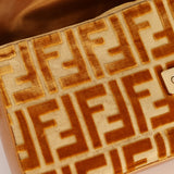Vintage Fendi Mustard Velvet Zucca Baguette
