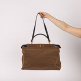 Fendi Large Soft Biege Corduroy Peekaboo