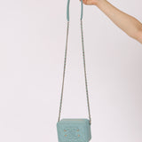 Chanel 2020 Caviar Robin's Egg Mini Filigree Crossbody