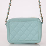 Chanel 2020 Caviar Robin's Egg Mini Filigree Crossbody