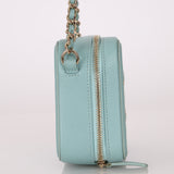 Chanel 2020 Caviar Robin's Egg Mini Filigree Crossbody