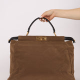 Fendi Large Soft Biege Corduroy Peekaboo
