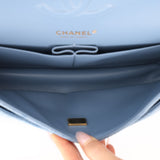 Chanel 2022 Quilted Trompe L'oeil Denim Small Classic Flap GHW