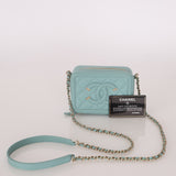 Chanel 2020 Caviar Robin's Egg Mini Filigree Crossbody