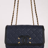 Chanel 2018 Caviar Filigree Small Flap Bag