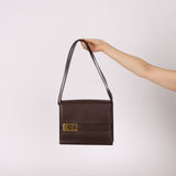Gucci Box Calf Chocolate Square G Flap Bag