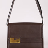 Gucci Box Calf Chocolate Square G Flap Bag