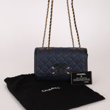 Chanel 2018 Caviar Filigree Small Flap Bag