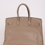 Hermès 2010 Gris Tourterelle Clemence Birkin 35 Retourne GHW