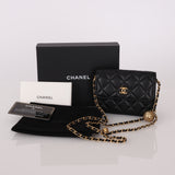 Chanel 2020 Lambskin Pearl Crush Cardholder on Chain