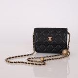 Chanel 2020 Lambskin Pearl Crush Cardholder on Chain